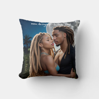 Moonlight Couple – Romantic Digital Art Throw Pillow