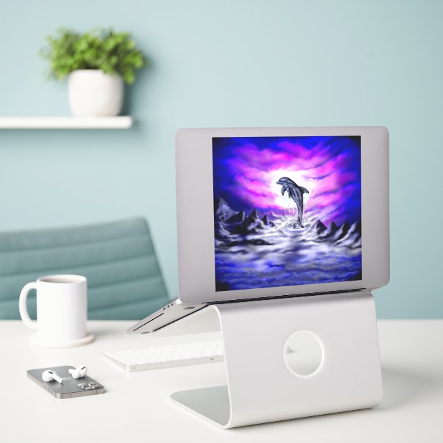 Moonlight Dolphin (Laptop On Desk)