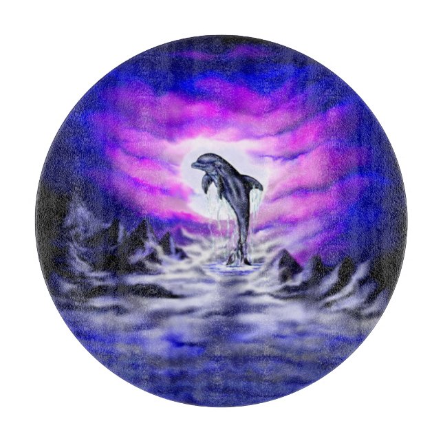 Moonlight Dolphin Cutting Board (Front)