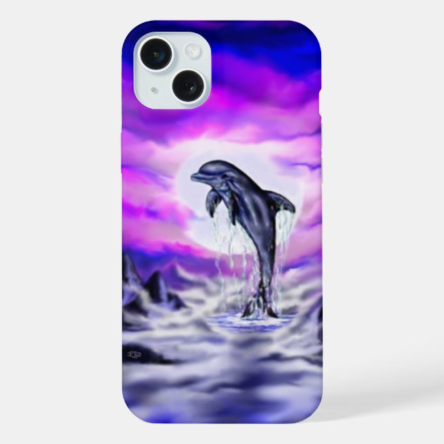 Moonlight Dolphin iPhone Case (Back)