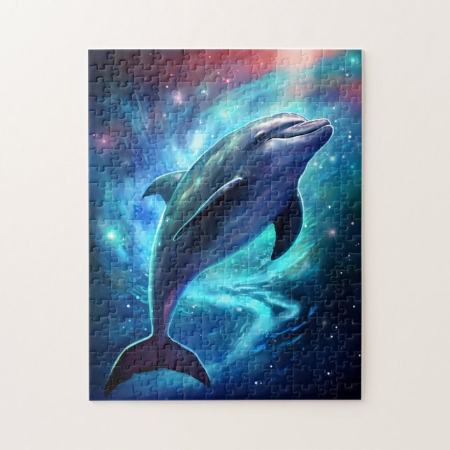 Moonlight Dolphin Jigsaw Puzzle (Vertical)
