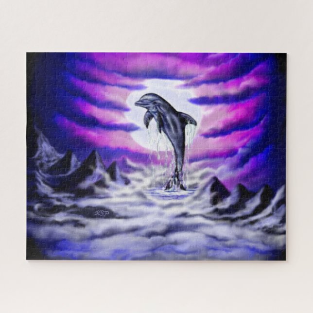 Moonlight Dolphin Jigsaw Puzzle (Horizontal)