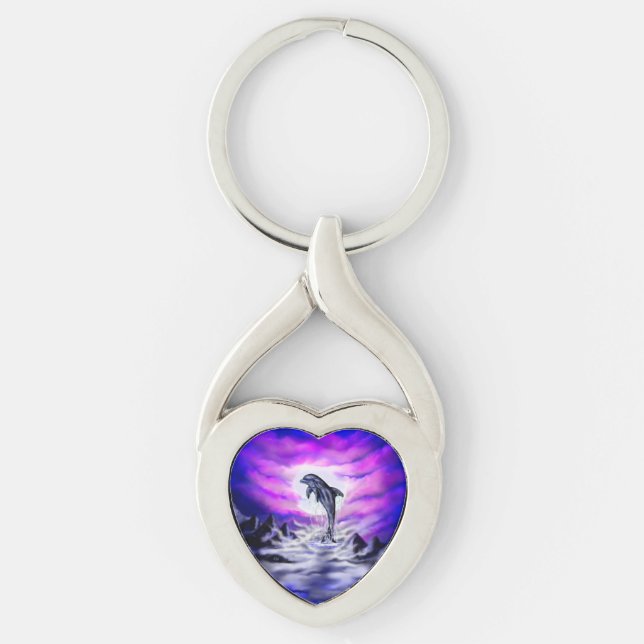Moonlight Dolphin Keychain (Front)