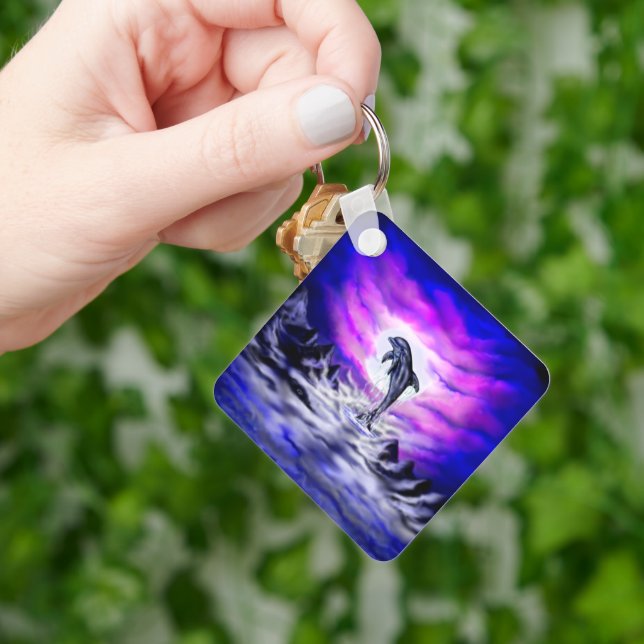 Moonlight Dolphin Keychain (Hand)