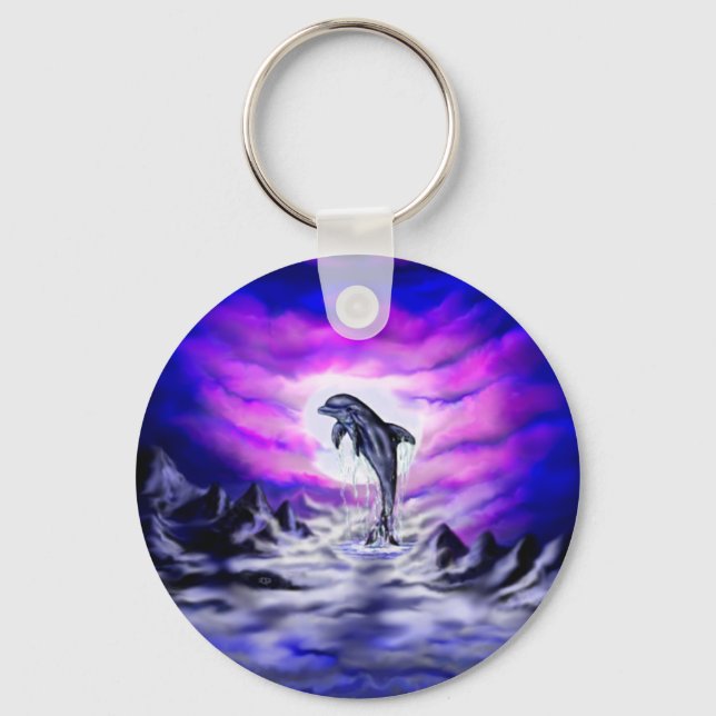 Moonlight Dolphin Keychain (Front)