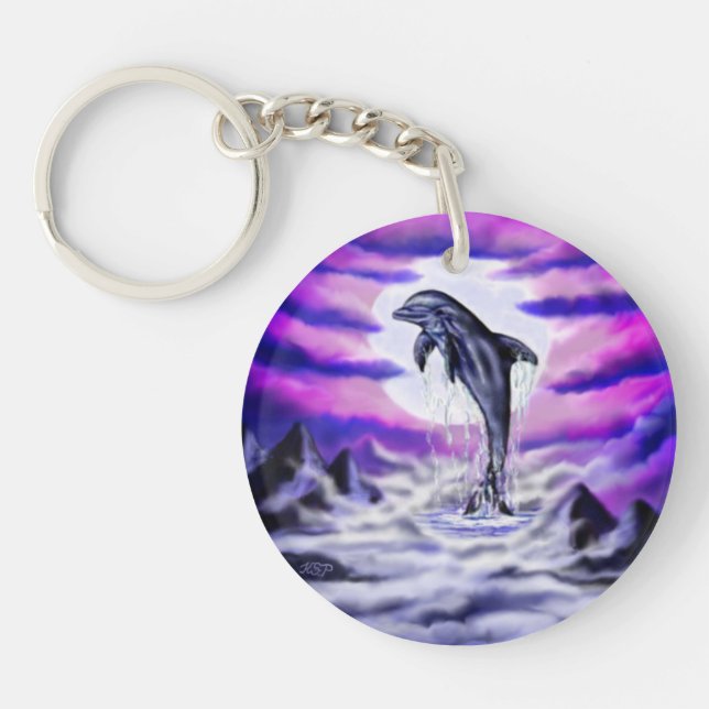 Moonlight Dolphin Keychain (Front)