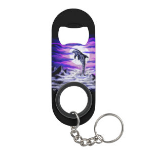 Moonlight Dolphin Keychain Bottle Opener