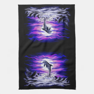 Moonlight Dolphin Kitchen Towel