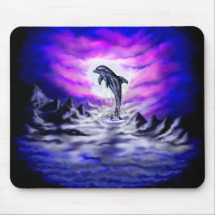 Moonlight Dolphin Mouse Pad