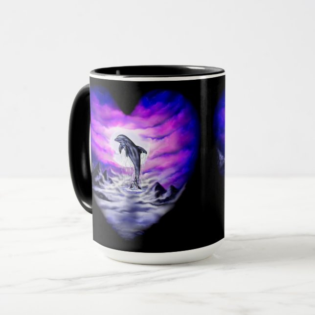 Moonlight Dolphin Mug (Front Left)