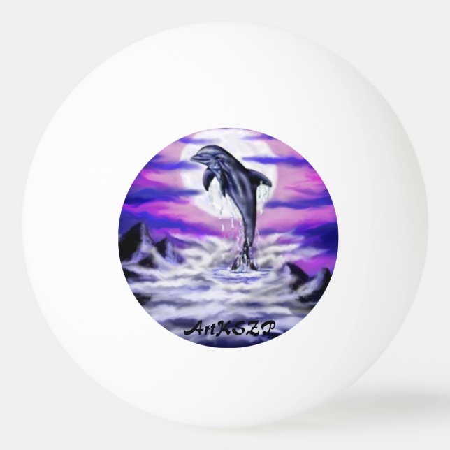 Moonlight Dolphin Ping Pong Ball (Back)