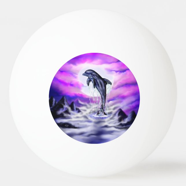 Moonlight Dolphin Ping Pong Ball (Front)