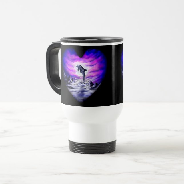 Moonlight Dolphin Travel Mug (Front Left)