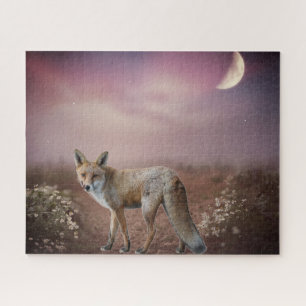 Moonlight Dream Fox Scene  Jigsaw Puzzle