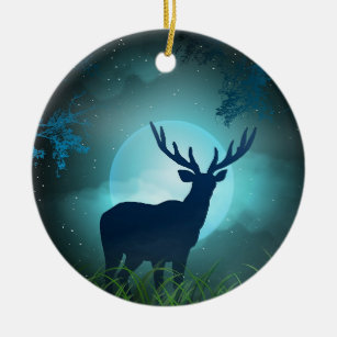 Moonlight Elk Ornament