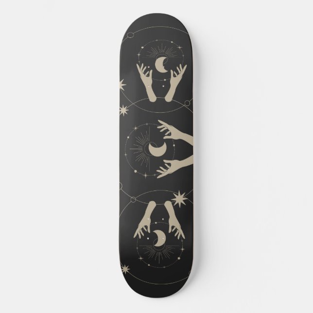 moonlight fantasy aesthetic design skateboard (Front)