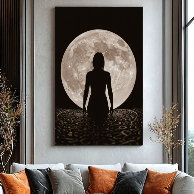 Moonlight Feminine Silhouette Canvas Print (Creator Uploaded)