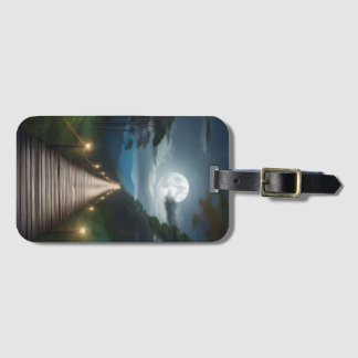Moonlight Forest Path  Luggage Tag