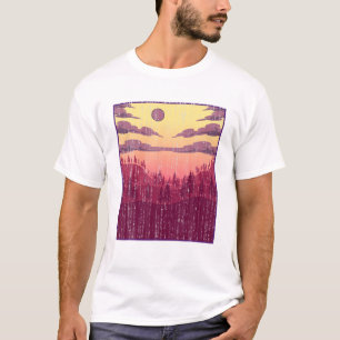 Moonlight Forest Trees Landscape Wildlife Moon Nat T-Shirt