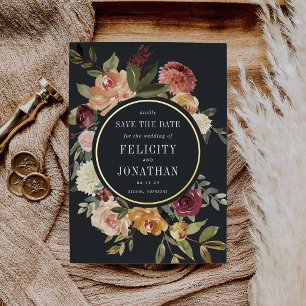 Moonlight Garden Floral Wedding Save the Date