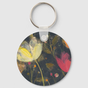 Moonlight Garden on Black Keychain