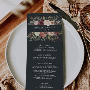 Moonlight Garden Wedding Menu Card