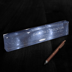 Moonlight Glow   Moon Phases in Sky Clouds Nameplate