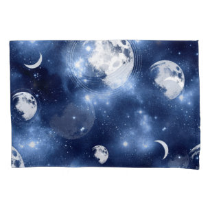 Moonlight Glow   Moon Phases in Sky Clouds Pillowcase