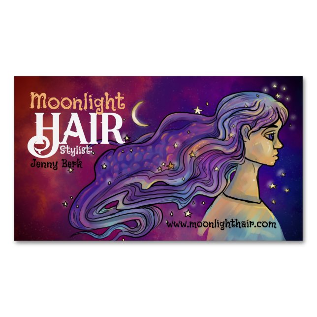 Moonlight Hair-Hair and Nails Business Card (Front)