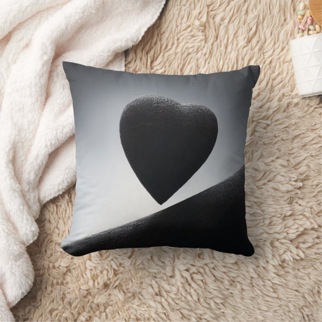 Moonlight Heart Shape Night Sky Throw Pillow (Blanket)