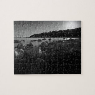 Moonlight Lake Black and White Photo Puzzle
