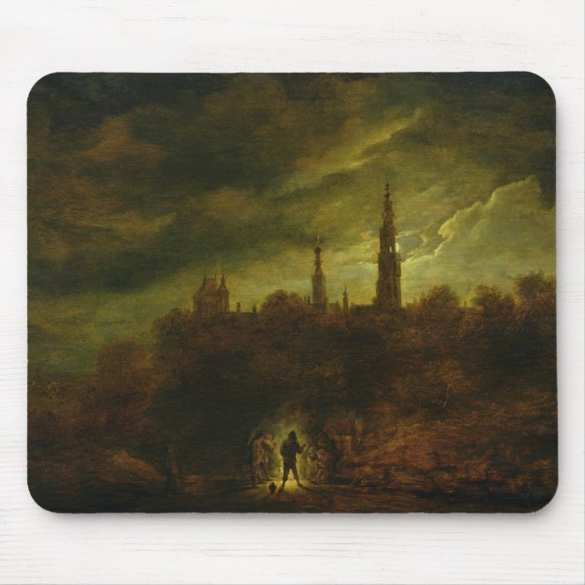 Moonlight Landscape Mouse Pad (Front)