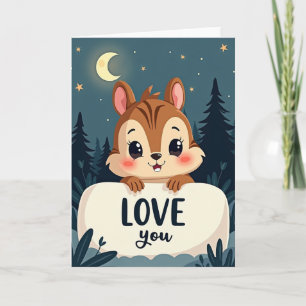 Moonlight Love You Chipmunk Card