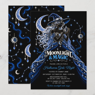 Moonlight & Magic Halloween Girls Night Invitation