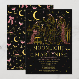 Moonlight & Martinis Halloween Girls Night Invitation