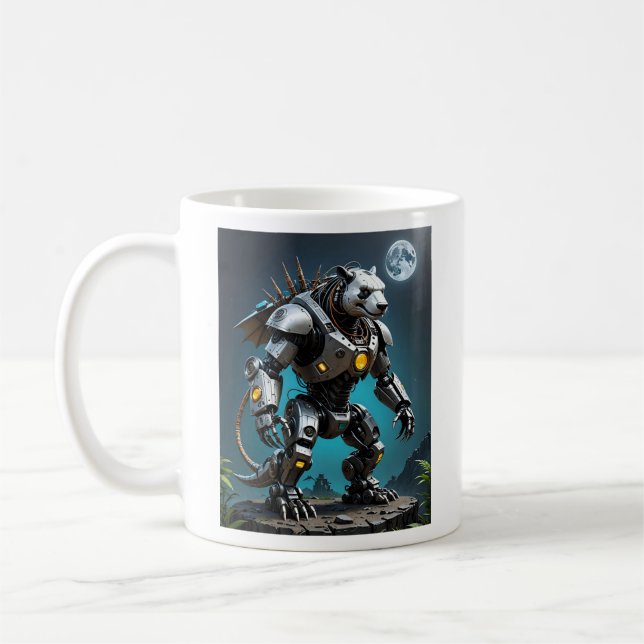 Moonlight Mechapanda Warrior Battle T-shirt Coffee Mug (Left)