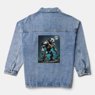 Moonlight Mechapanda Warrior Battle T-shirt Denim Jacket