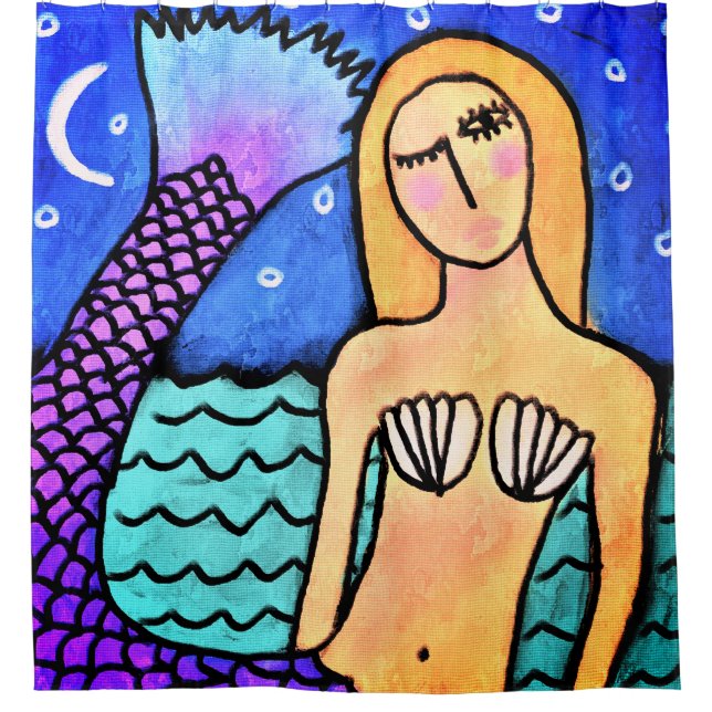 Moonlight Mermaid Abstract Art (Front)