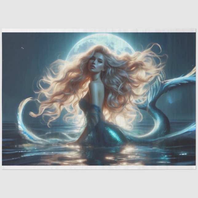 Moonlight Mermaid Night Tissue Paper (Front)