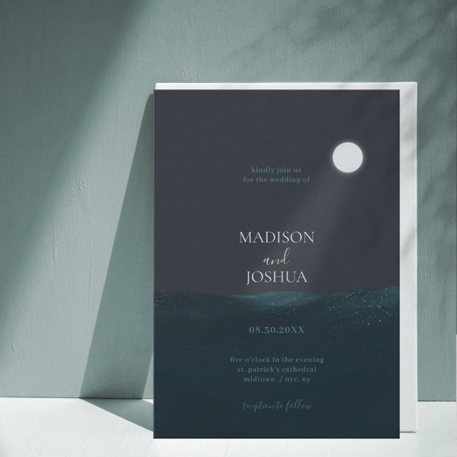 MOONLIGHT NIGHT AT SEA WEDDING INVITATION (Creator Uploaded)