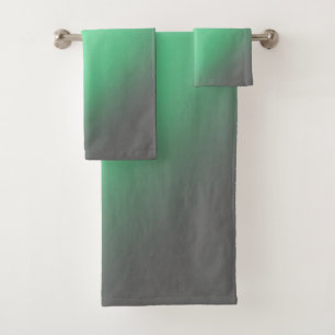 Moonlight Ombre Grey & Green  Bath Towel Set
