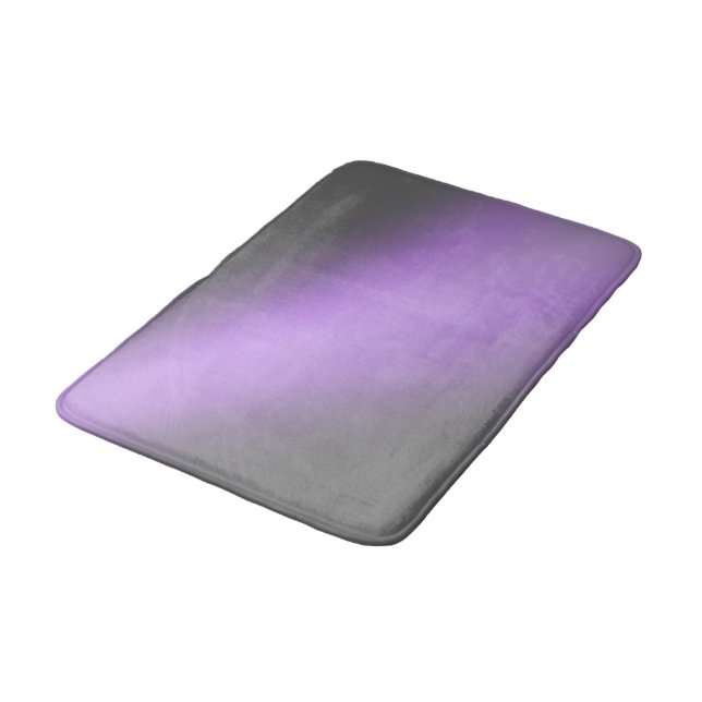 Moonlight Ombre Silver Gray & Lilac  Bath Mat (Angled)
