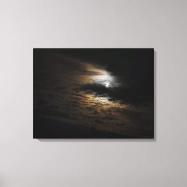 Moonlight on Clouds Night Sky Canvas Print (Front)