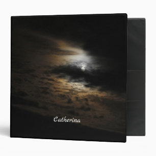 Moonlight on Clouds Night Sky Photo Personalized  Binder