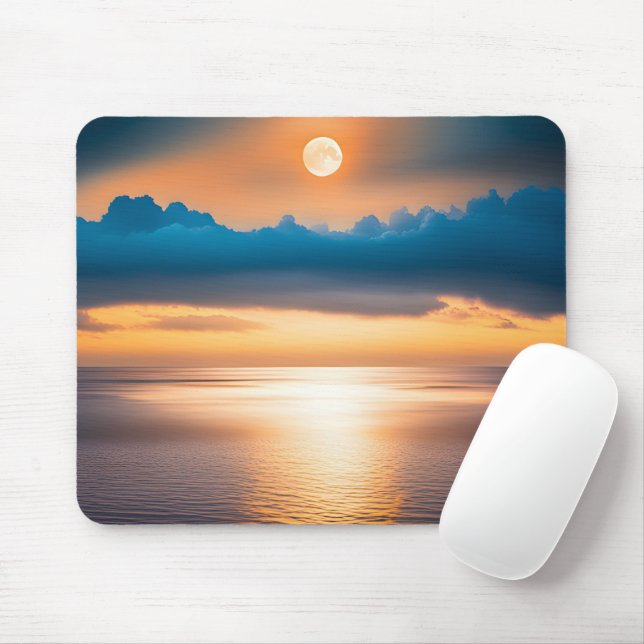Moonlight On Ocean Water Mouse Pad (With Mouse)