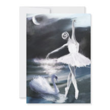 Moonlight on Swan Lake Card