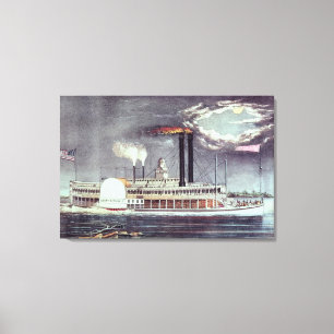 Moonlight on the Mississippi Canvas Print