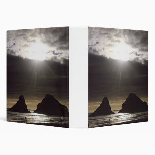 Moonlight Over Ocean Rocks Oregon Binder