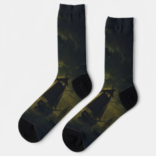Moonlight Over Palermo High-Fidelity Fine Art Socks