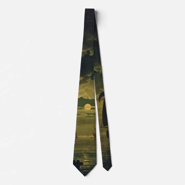 Moonlight Over Palermo High-Fidelity Fine Art  Tie (Front)